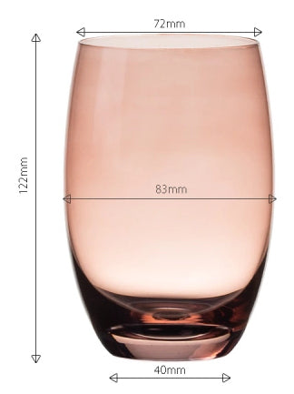 Lunasol Tumbler – 460 ml, Ø 8,3 cm, Kristallglas, Burgund, spülmaschinenfest