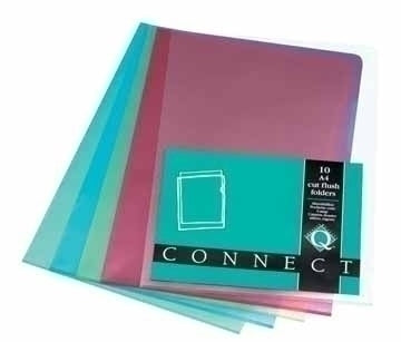 Connect Sichtmappe A4 – farbig sortiert, Kunststoff, 120 µm, 10er-Pack