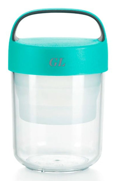 Lékué Lunchbecher 884948 – 400 ml, Ø 9,2 cm, Kunststoff (Tritan), Türkis, mikrowellengeeignet