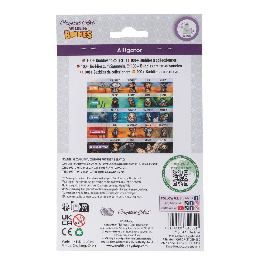 CRAFT Buddy Bastelset – Alligator – 11 cm – Sperrholz – ab 6 Jahren