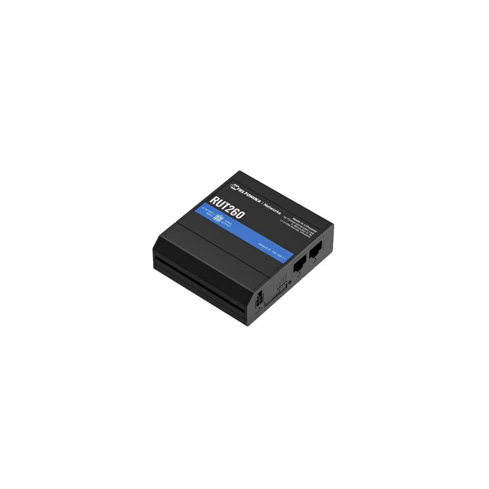Teltonika RUT260 Mobilfunk-Router – LTE Cat 6 (300 Mbit/s), Wi-Fi 4 (802.11n), 2× 10/100 RJ-45
