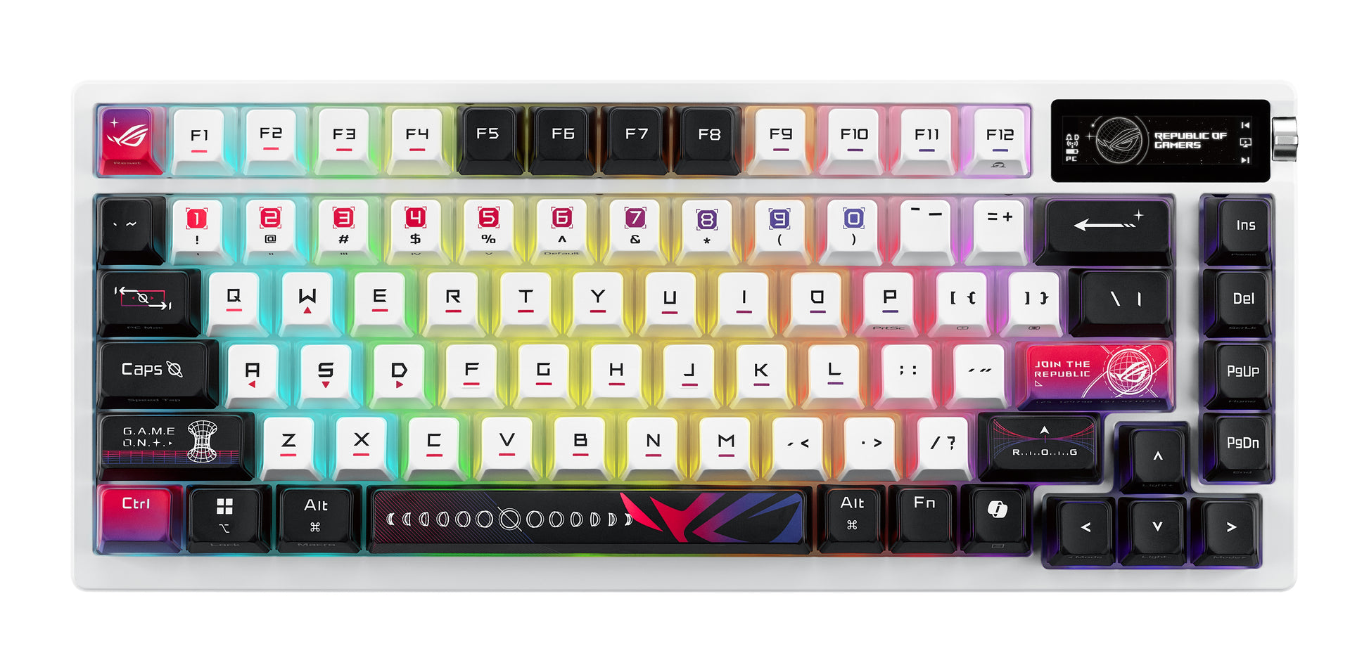 ASUS ROG Azoth X – Gaming-Tastatur 75% – Mechanisch – Bluetooth & 2,4 GHz (USB-A-Empfänger), USB-C, RGB