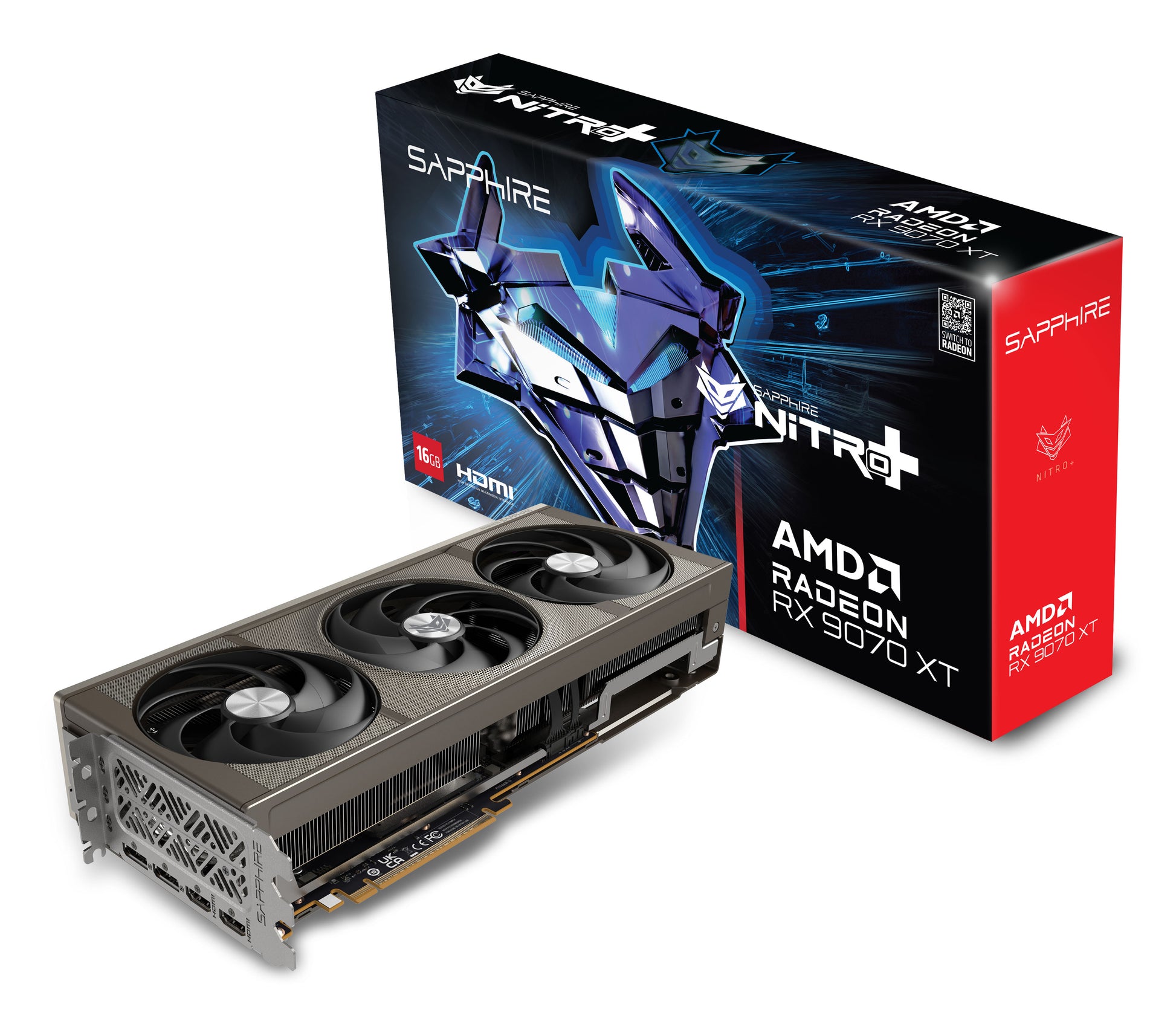 Sapphire NITRO+ Radeon RX 9070 XT 16GB – PCIe Grafikkarte – 2×HDMI, 2×DP, PCIe 5.0, TDP 330 W