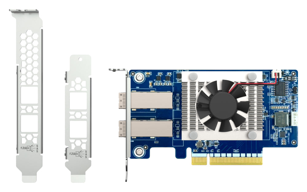 QNAP QXP-830S-3808 – PCIe Mini-SAS HBA – 2× mini-SAS 12 Gbit/s, für CAB-SAS05M-8644, CAB-SAS10M-8644 und andere