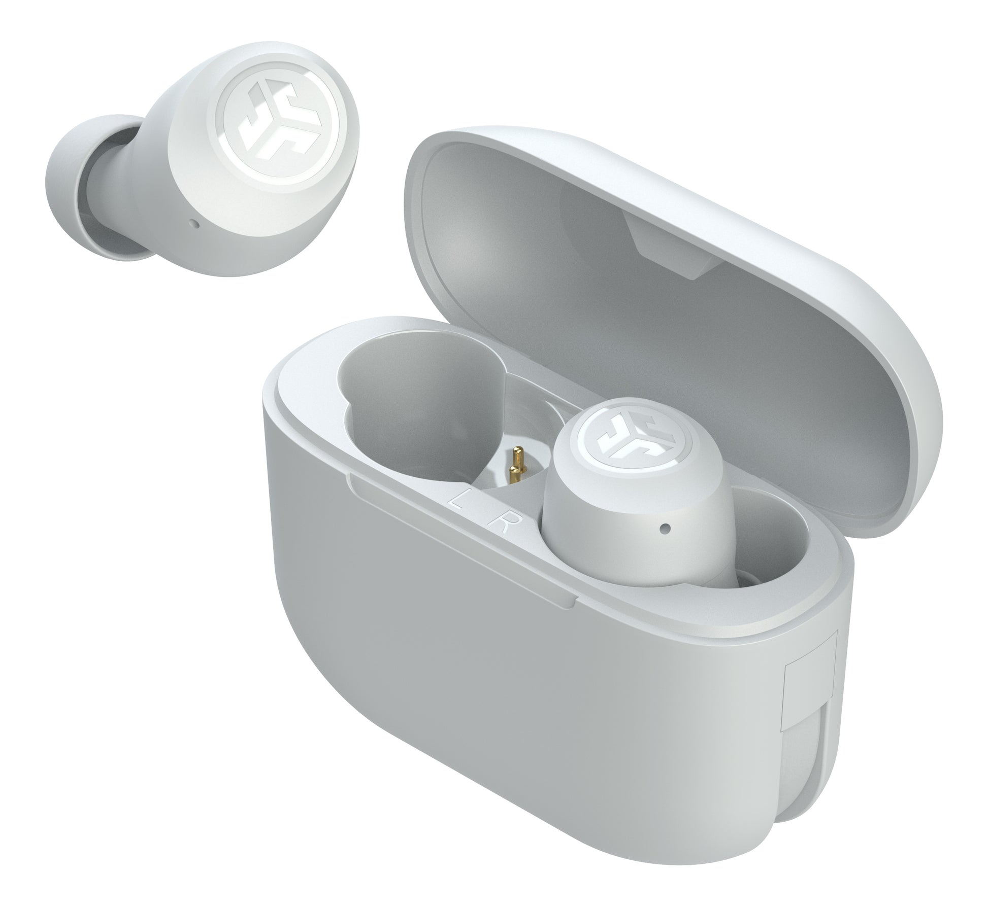 JLab Go Pop+ TWS In-Ear – Stereo, TWS, mit Ladecase, Weiss, BT 5.3