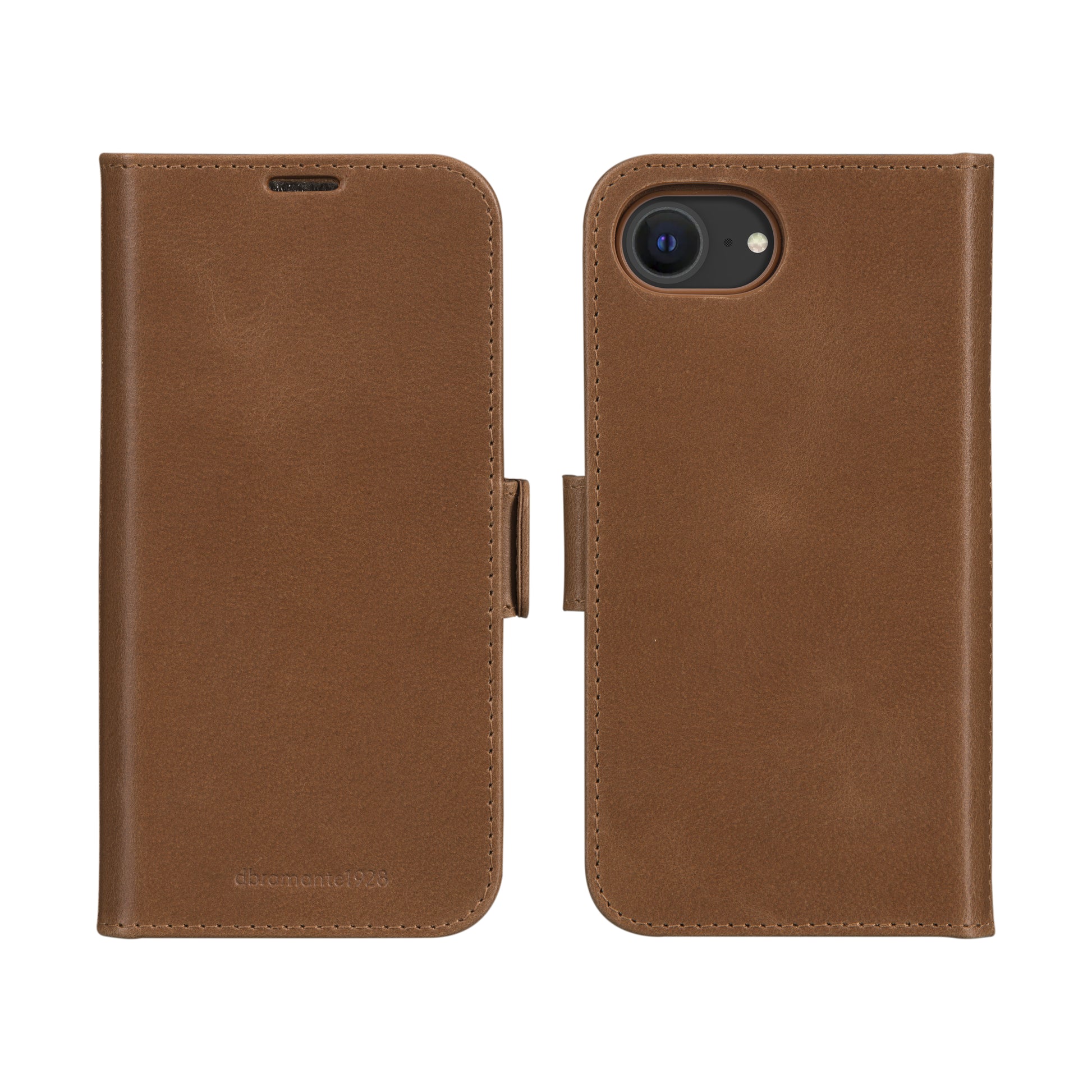 dbramante1928 Lynge Wallethülle – für Apple iPhone 16e, 3 Kartenfächer, Leder, Tan