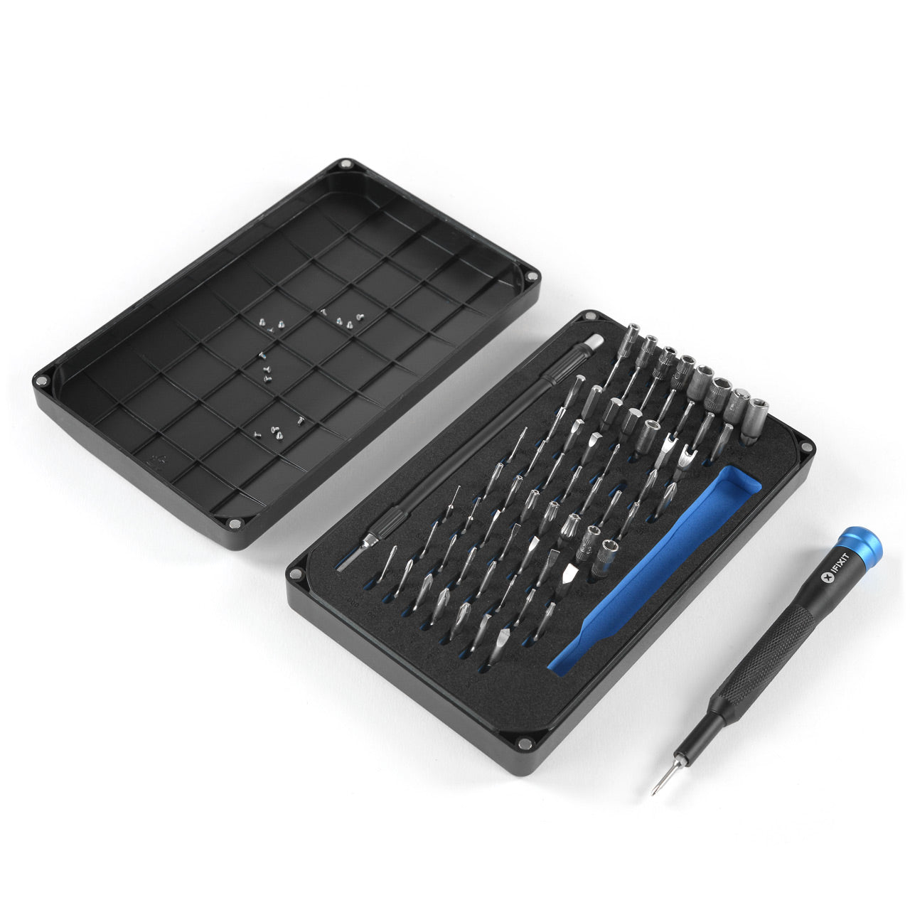 iFixit Pro Tech Toolkit – Spudger, Saugnapf und Pinzette – Schwarz, Blau, Edelstahl