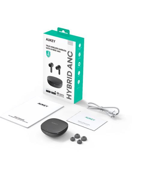 AUKEY Move EP-B2 – True Wireless In-Ear Kopfhörer – Bluetooth, ANC – Grau – bis 30 h
