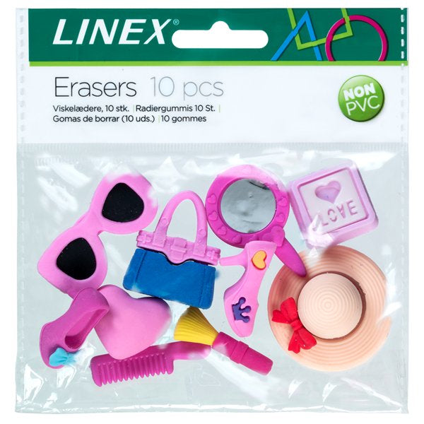 Linex Motiv-Radiergummi Girls 3D – mehrfarbig, 10er-Set