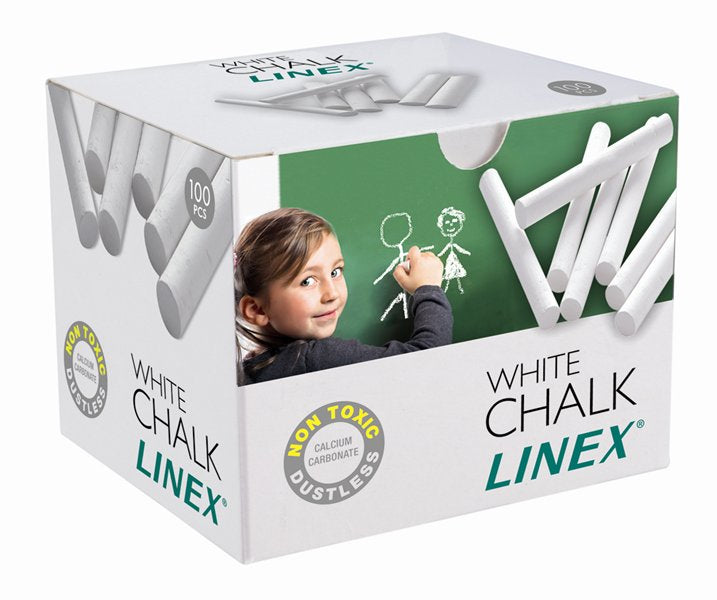Linex Weisse Staubfreie Kreidestifte – 100 Stück