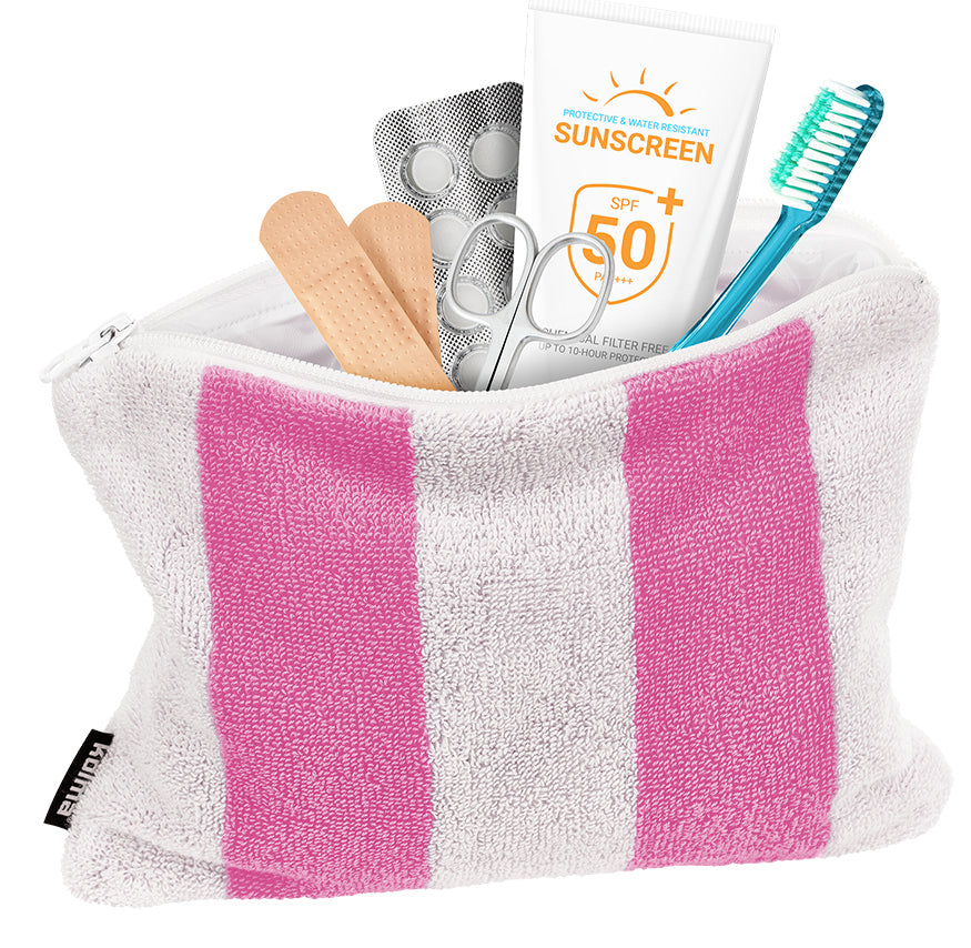 Kolma Etui, Stripy Flamingo, weiss, Baumwolle, 24,5 × 18,5 cm