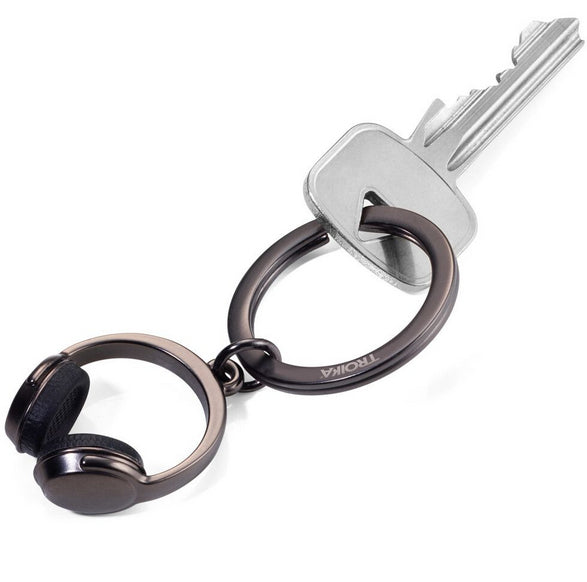 TROIKA Schlüsselanhänger Kopfhörer – Metall/Silikon, Grau, 70 × 25 × 13 mm, 6er-Pack