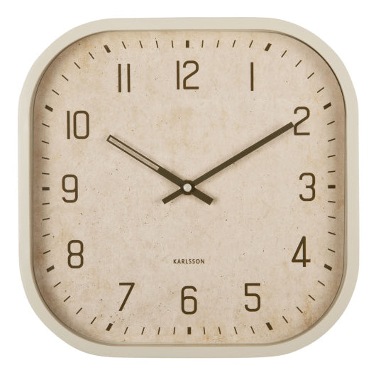 Karlsson Elemental Cuadrado Wanduhr – Analog, 30 × 30 × 4 cm, weiss, Kunststoff
