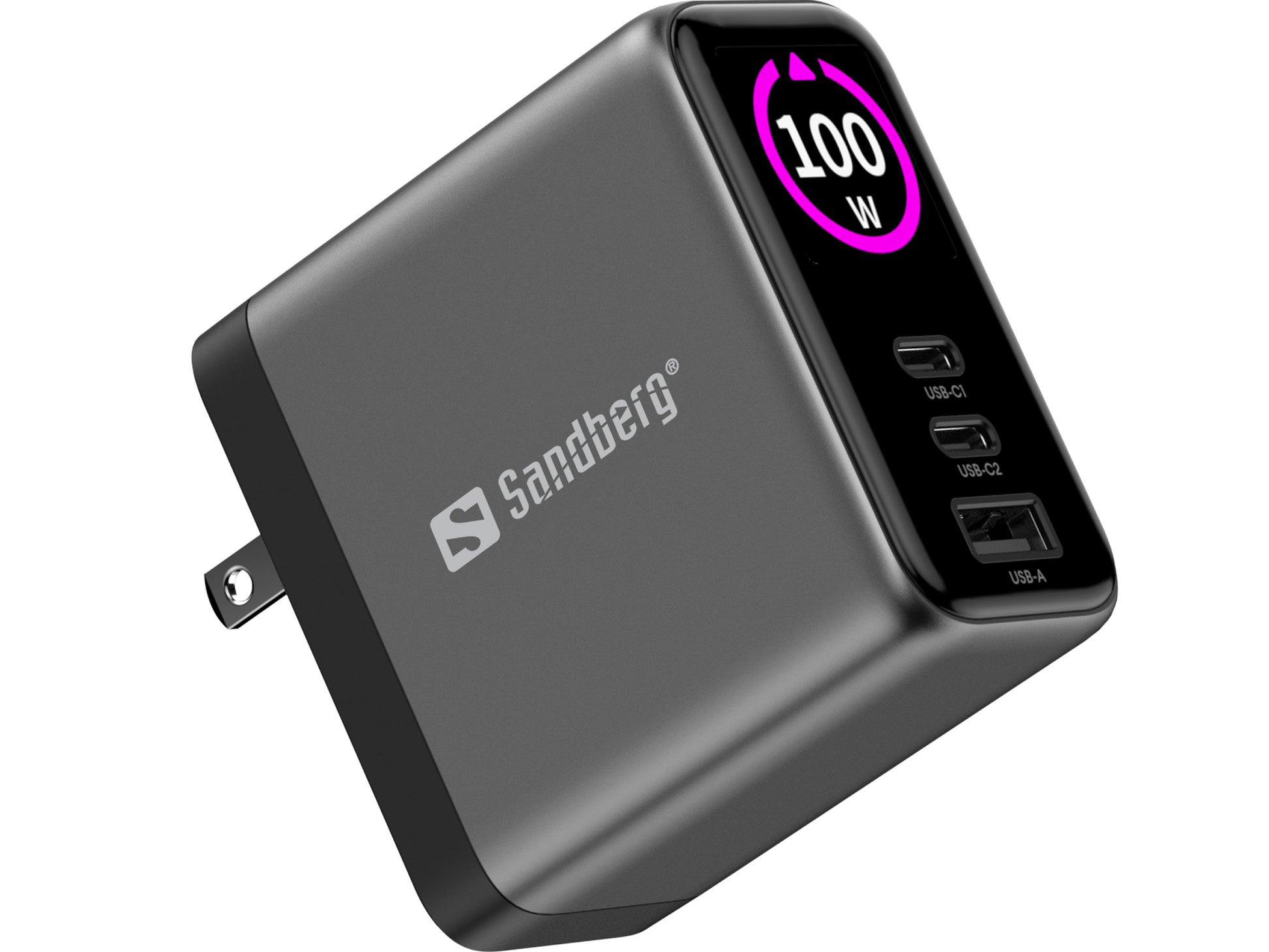 Sandberg 441-71 USB-Wandladegerät 100 W – PD, Display