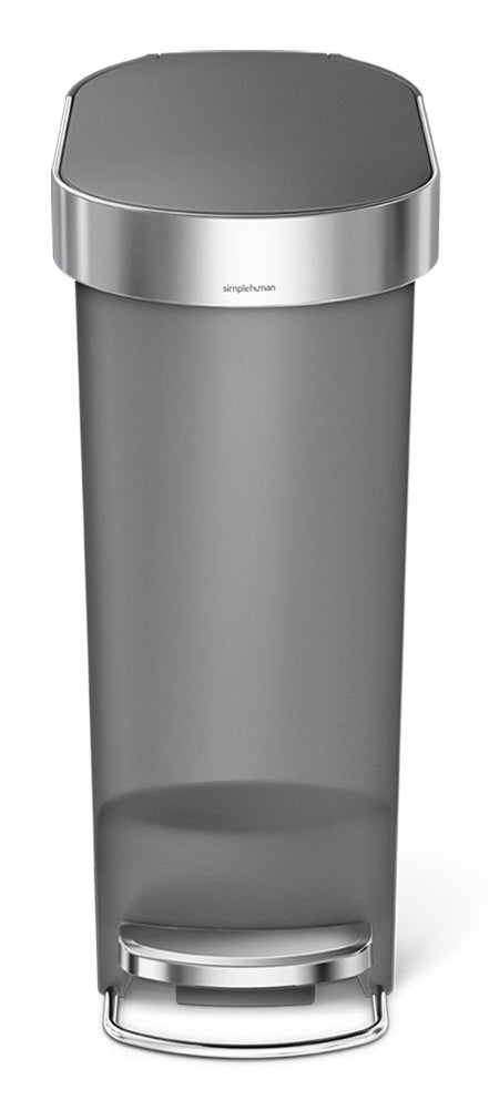 Simplehuman Treteimer CW1391 – 40 l – Kunststoff, Oval – Grau
