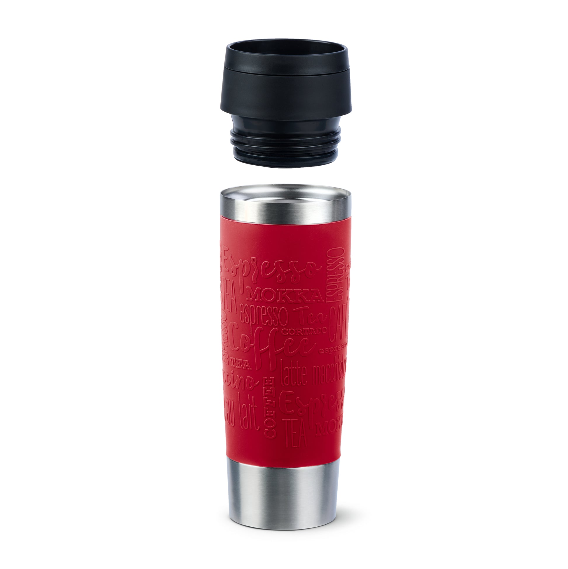 EMSA Travel Mug Classic Thermobecher 500 ml – doppelwandig 4 h heiss/8 h kalt, Edelstahl, Dunkelrot