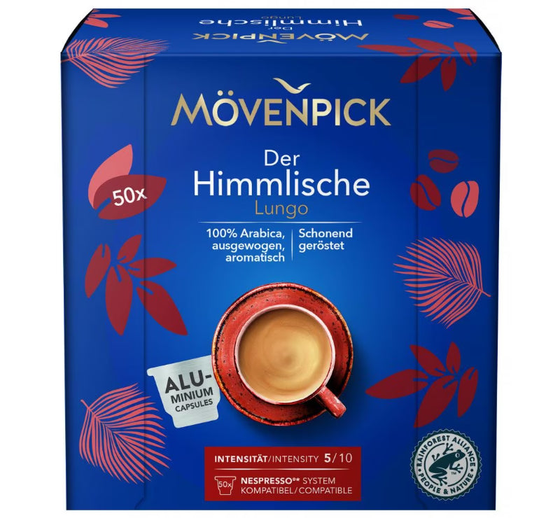 Mövenpick Der Himmlische – Kapseln für Nespresso – Lungo, Intensität 5, 50 Kapseln