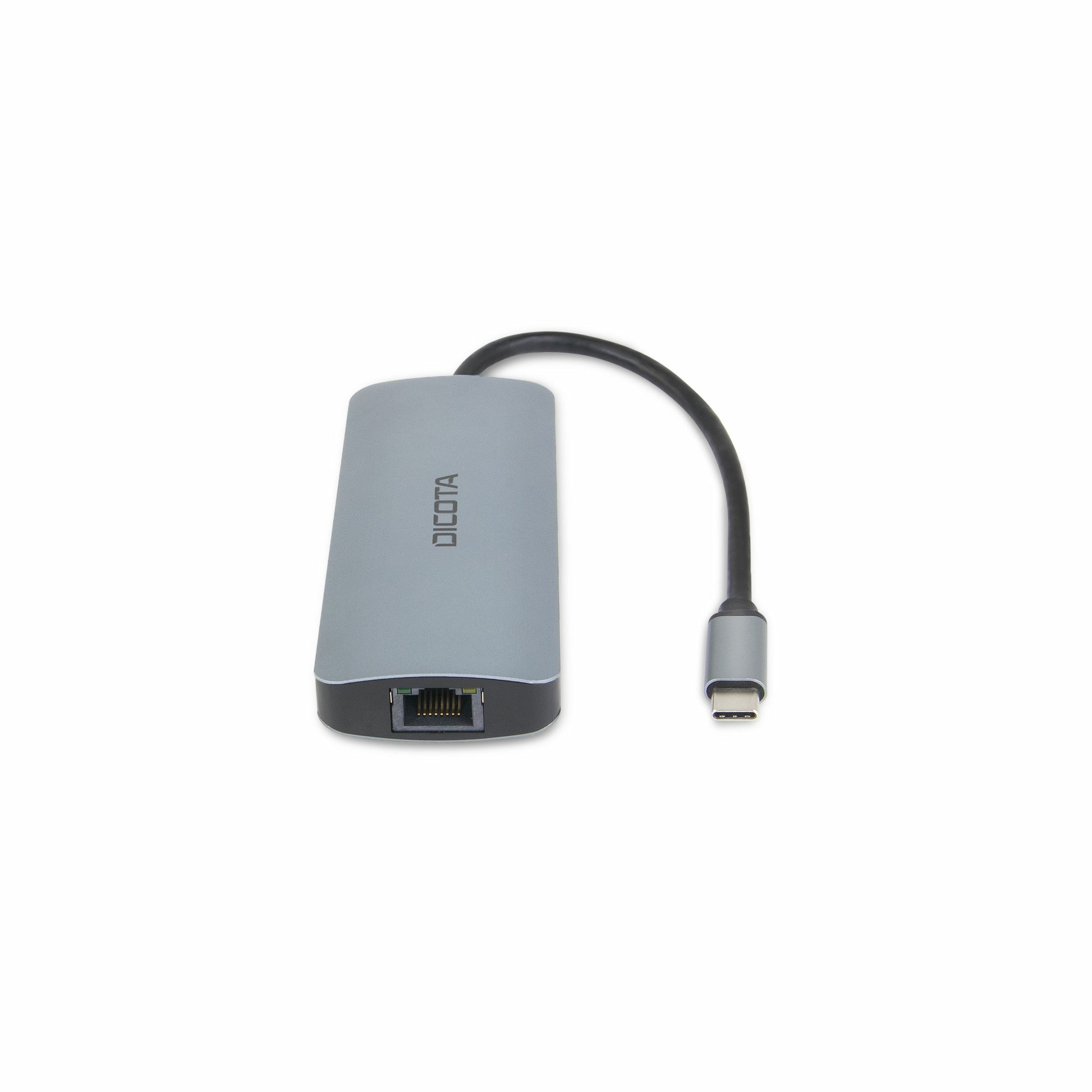 DICOTA D32062 Multiport-Adapter – USB-C, 1× HDMI, 3× USB-A, 100 W PD, GbE, SD/microSD