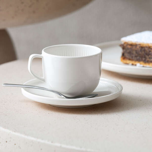 Villeroy & Boch Afina Untertasse – Porzellan, weiss, spülmaschinenbeständig, mikrowellengeeignet