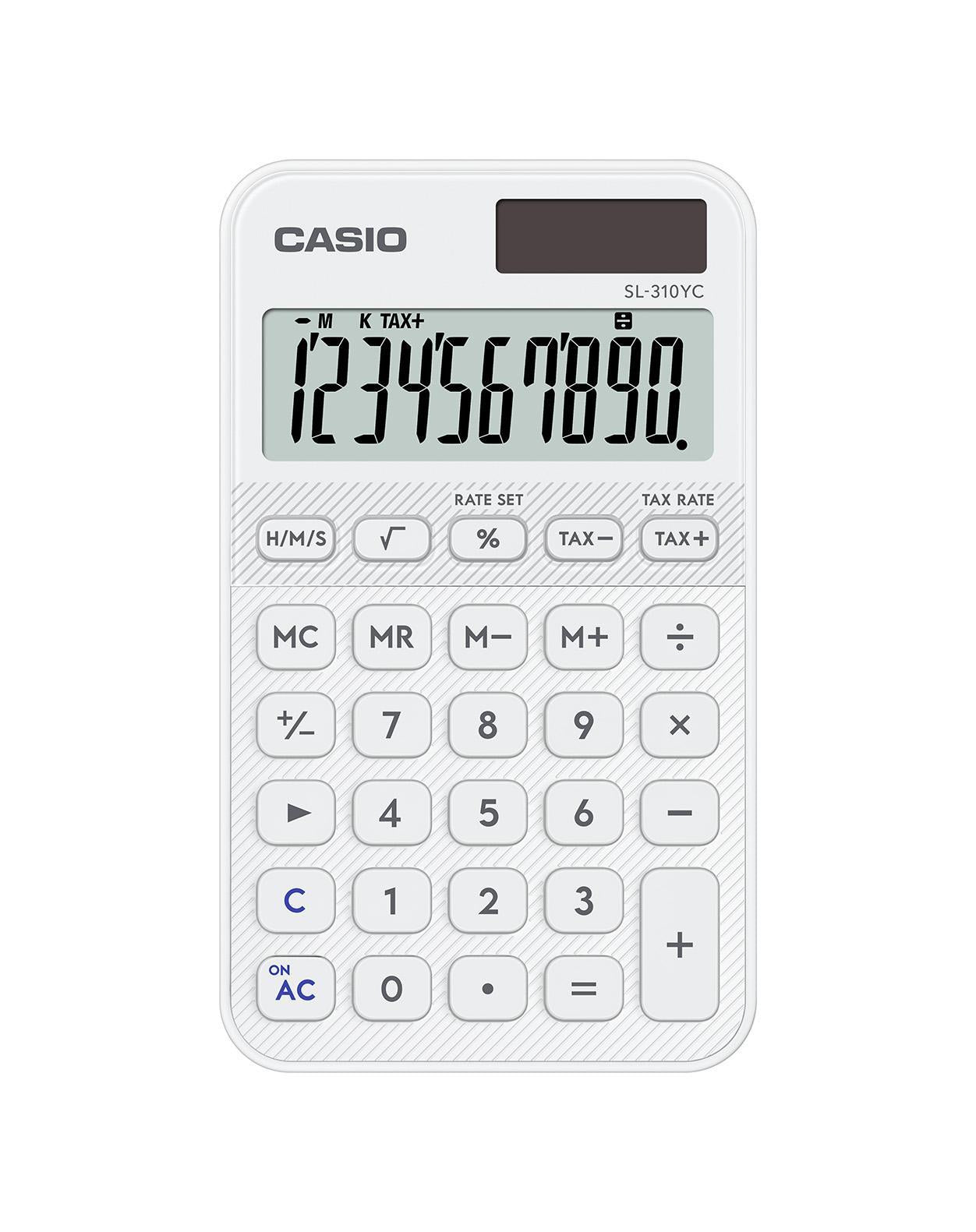 Casio Taschenrechner SL-310YC – 10-stellig – Solar/Batterie – Weiss