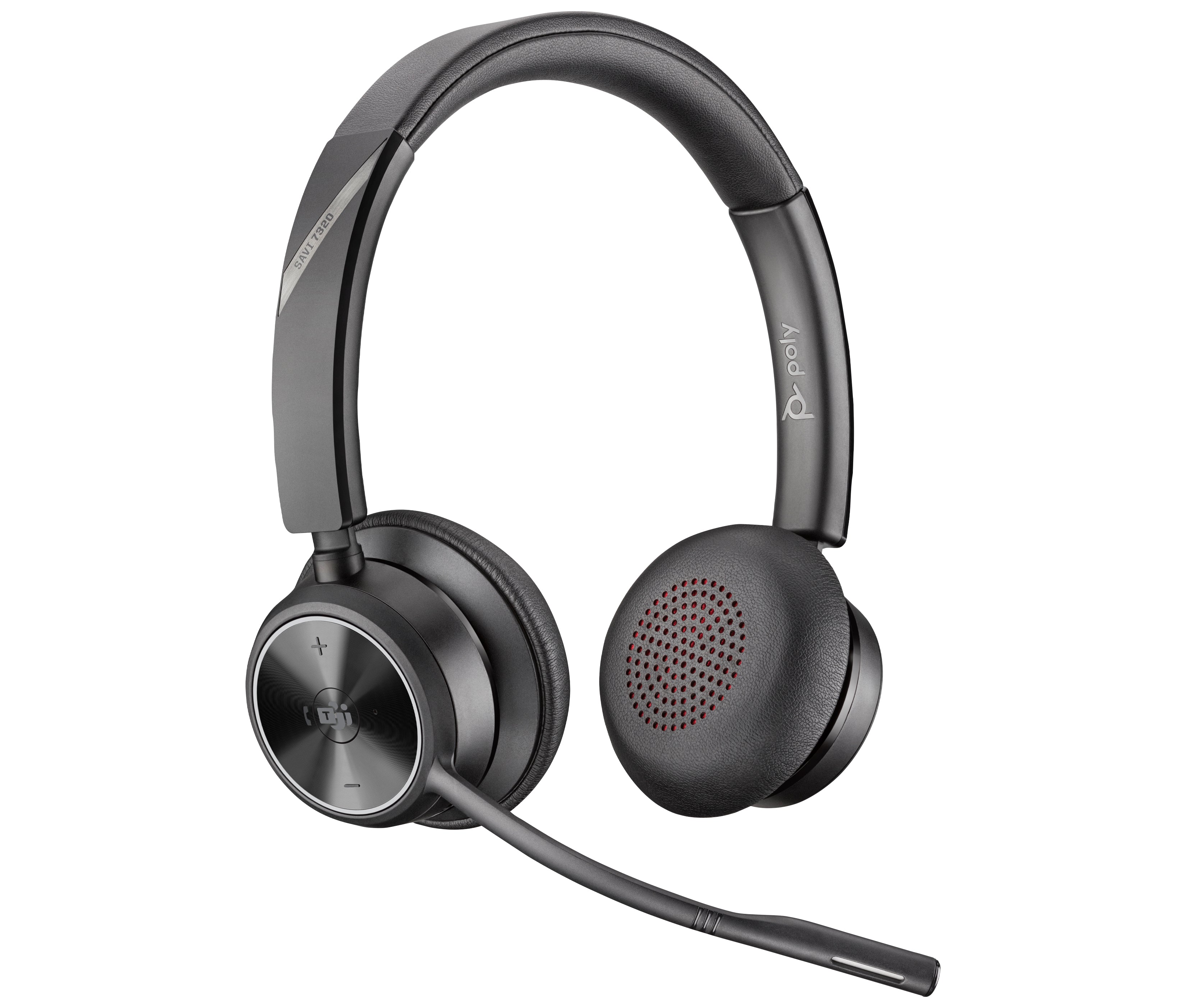 Poly Savi 7320-M Office Stereo – Duo Headset, On-Ear – DECT, Bluetooth 5.3 – Schwarz – bis 13 h