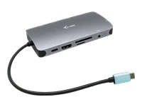 i-tec Multiport-Adapter – USB-C, 1× HDMI, 1× VGA, 3× USB-A, 2× USB-C, 100 W PD, GbE, für Windows/Mac/Linux