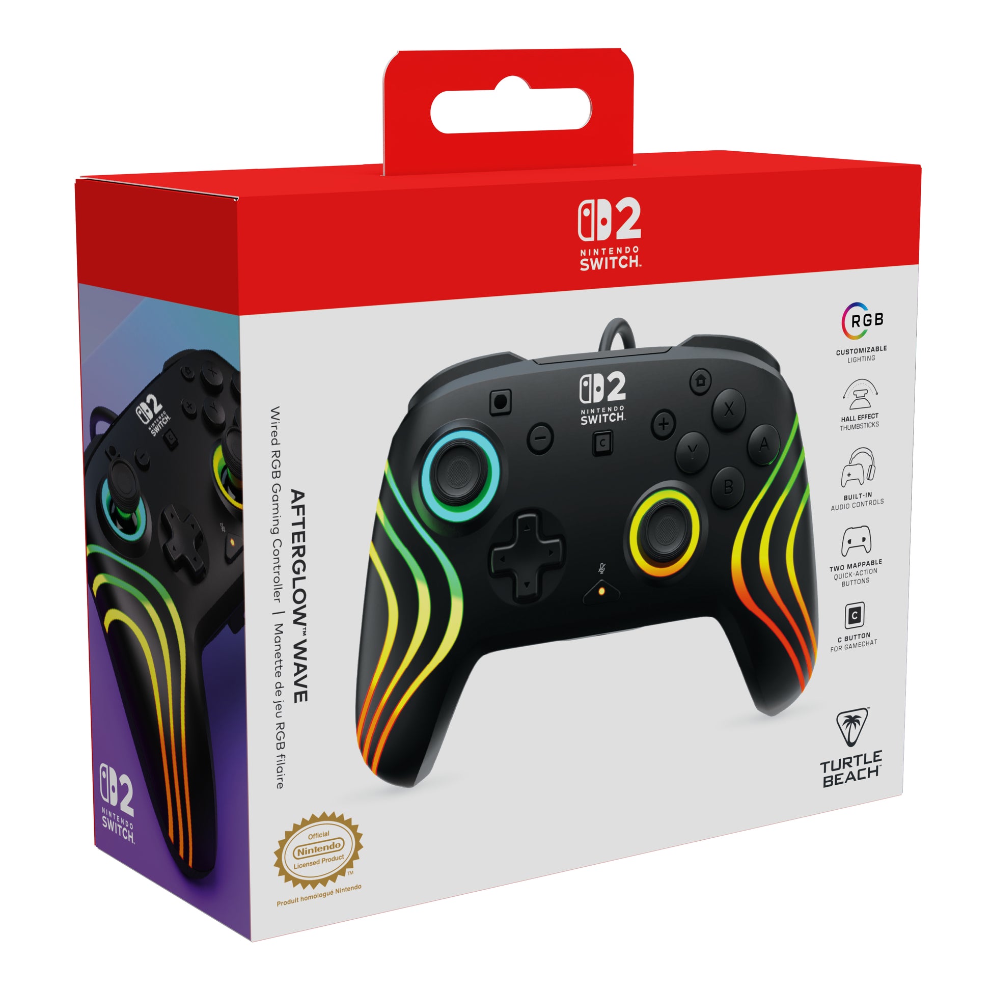 Turtle Beach Afterglow Wave – Gamepad – USB (kabelgebunden) – für Nintendo Switch, Switch 2 & Switch OLED