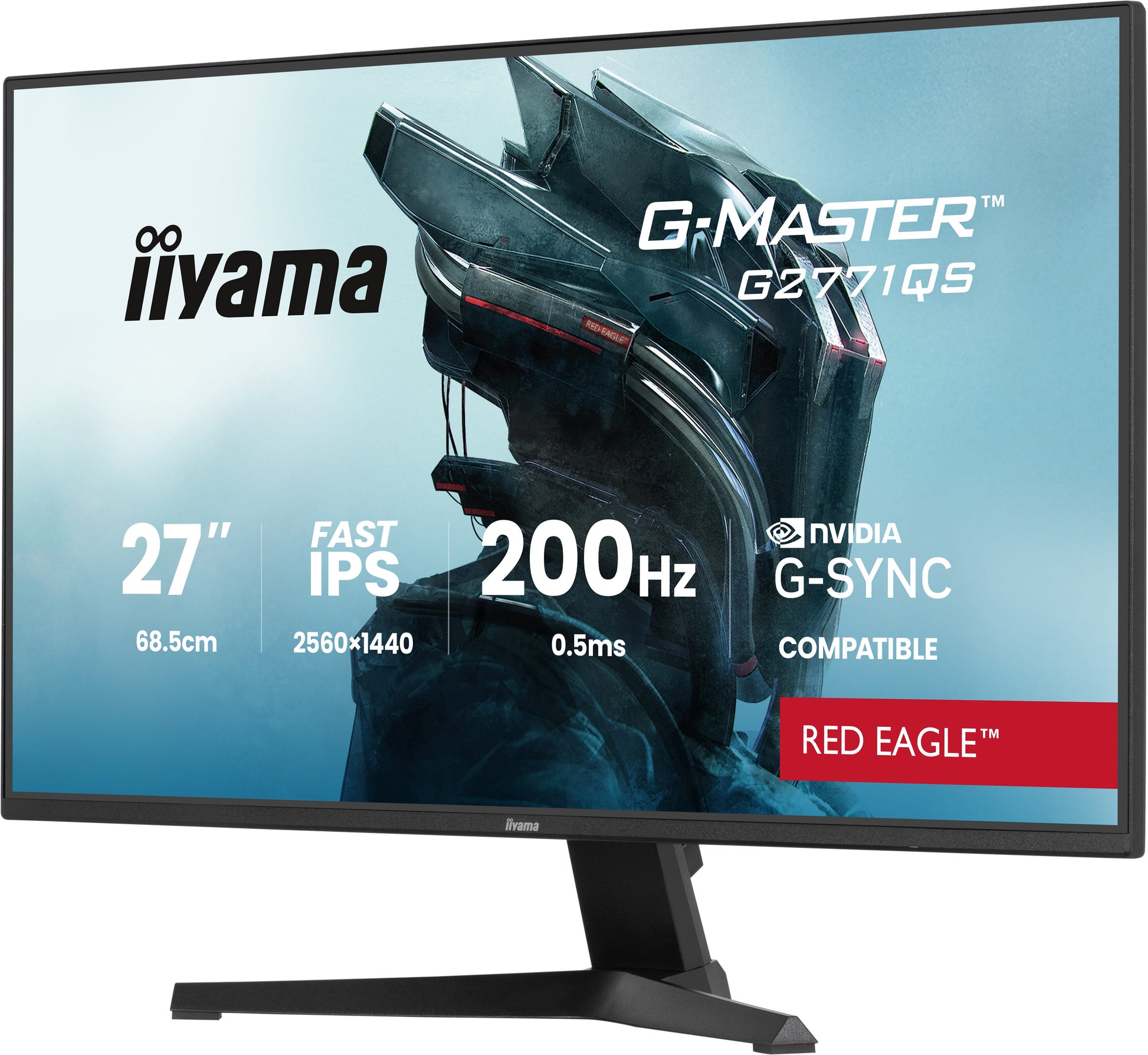 iiyama G2771QS-B1 – Monitor, 27", IPS, 200 Hz, Adaptive Sync (G-SYNC), 0,5 ms