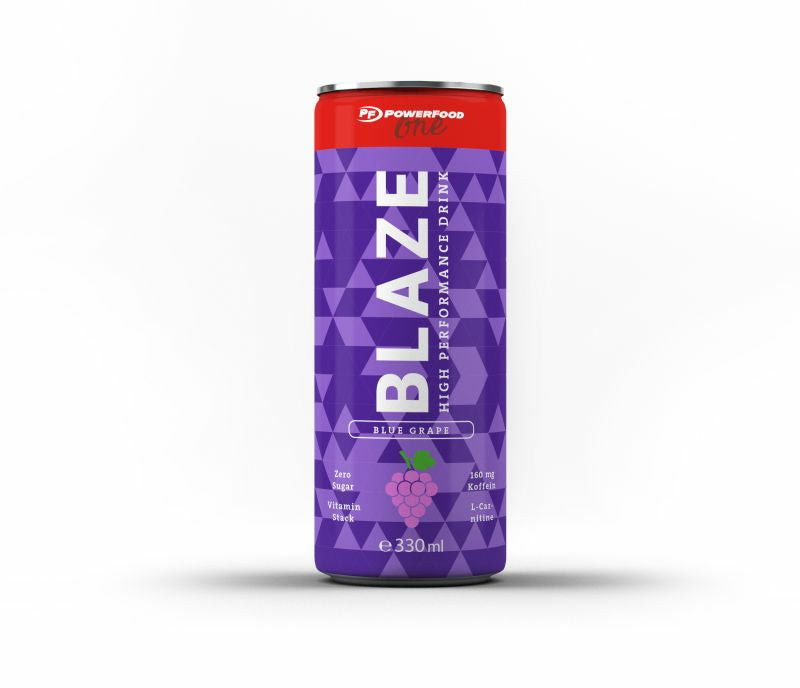 PowerFood Energy Drink One Blaze, Traube, Zuckerfrei, Koffeinhaltig – 24 × 3,3 dl