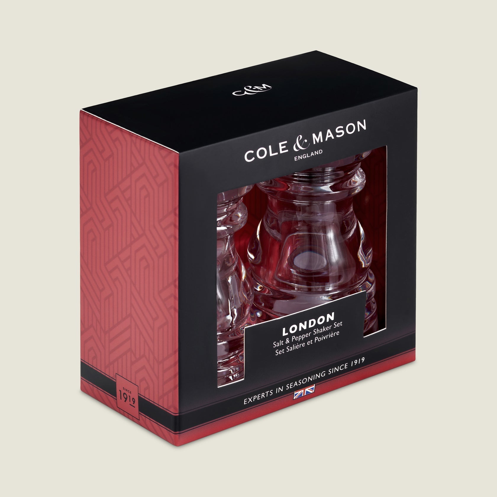 Cole & Mason 2er-Set Streudose, Ø 3,8 × 13 cm, Acryl, transparent