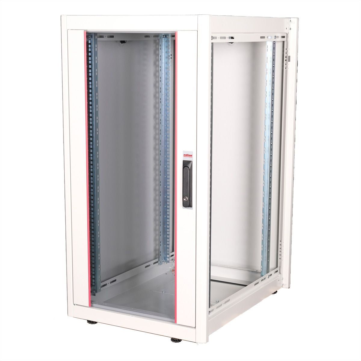 ROLINE Basic – 19" Netzwerkschrank 22U, abschliessbar, IP20, 600 × 800 × 1125 mm, lichtgrau, Stahl