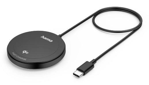 Hama 00201725 Kabelloses Ladegerät 15 W – Qi2, Schnellladung – USB-C-Kabel inkl., für Smartphones mit Qi2