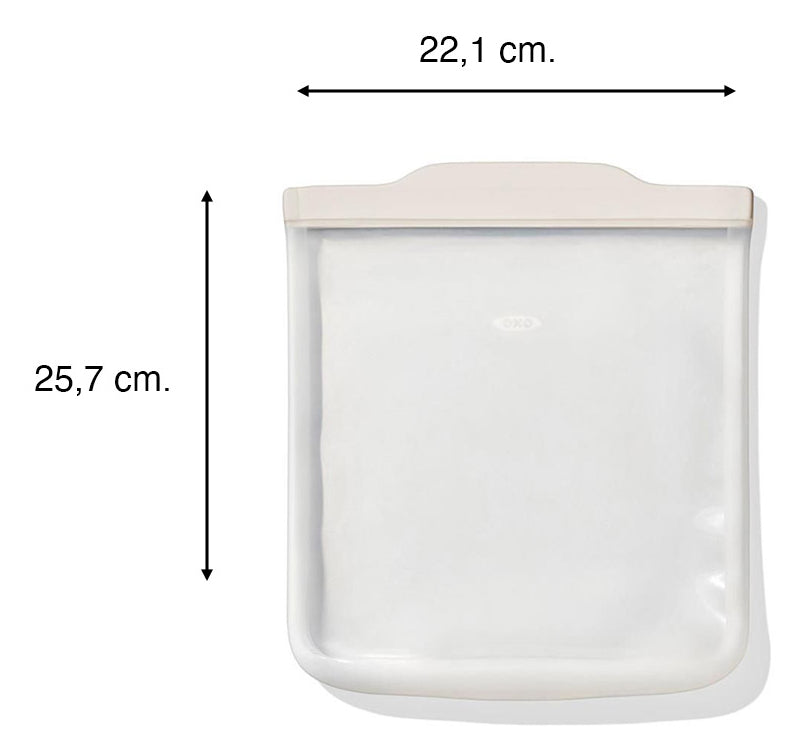 OXO Vorratsdose 1,8 l, 22,3 × 3 × 25,7 cm, Silikon, transparent/weiss