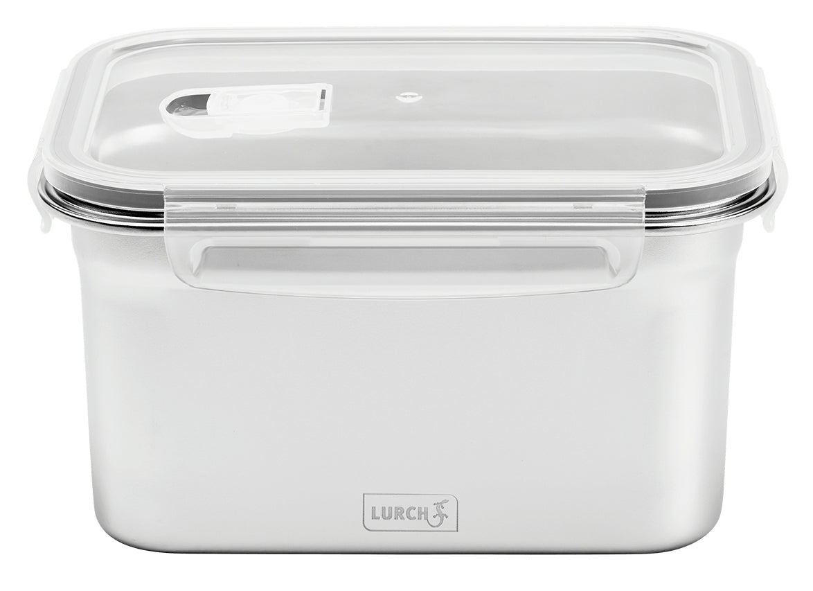 Lurch Brotdose – 2 l, 19,5 × 14,5 × 10,5 cm, Edelstahl/Kunststoff, Silber, spülmaschinenfest, BPA-frei
