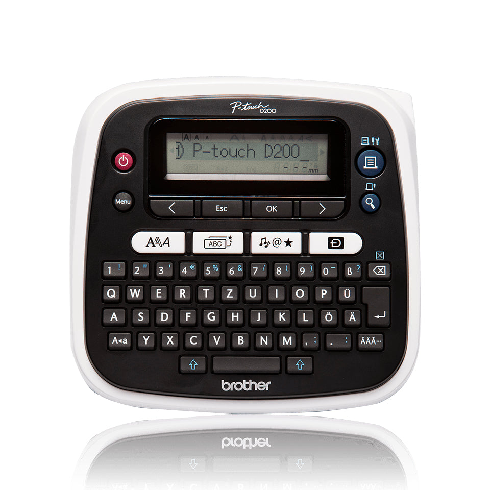 Brother PT-D200BW – Beschriftungsgerät, TZe bis 12 mm, 180×180 dpi, 20 mm/s