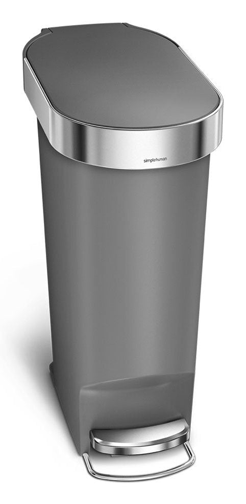 Simplehuman Treteimer CW1391 – 40 l – Kunststoff, Oval – Grau