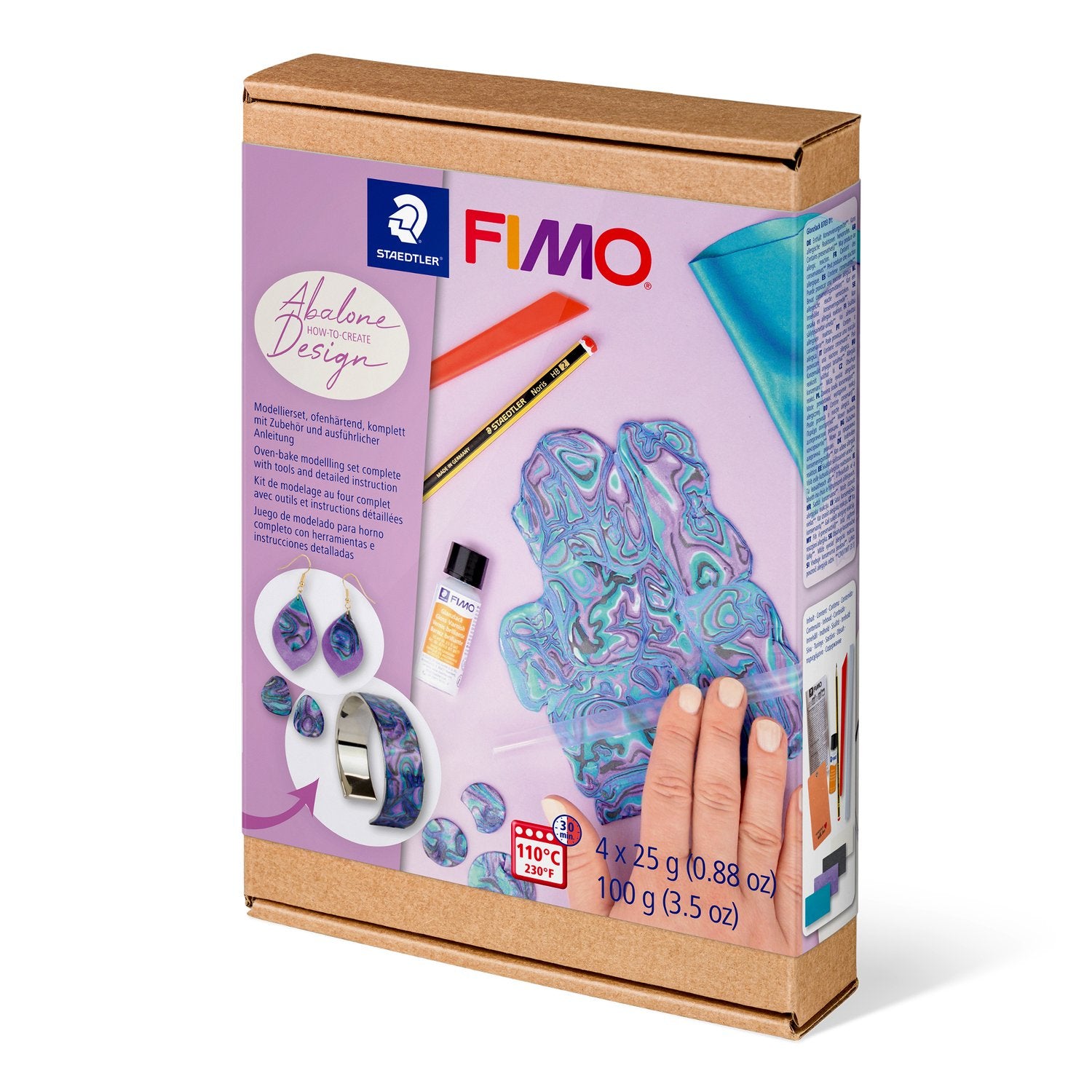 Staedtler FIMO – Modellierton, Mehrfarbig, 4 × 25 g