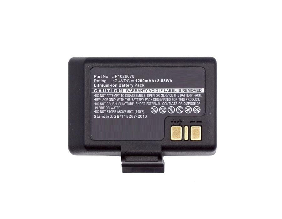 CoreParts Akku, 1'200 mAh, 7,4 V, Li-Ion, für Zebra EZ320, Schwarz