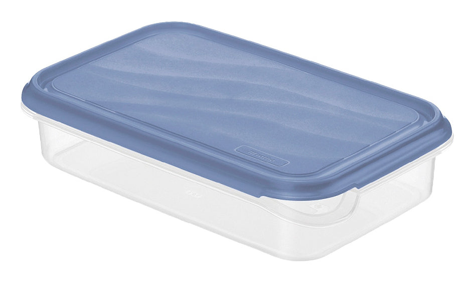 Rotho Vorratsdose 1,1 l, 16 × 24 × 5,3 cm, Kunststoff, transparent/blau