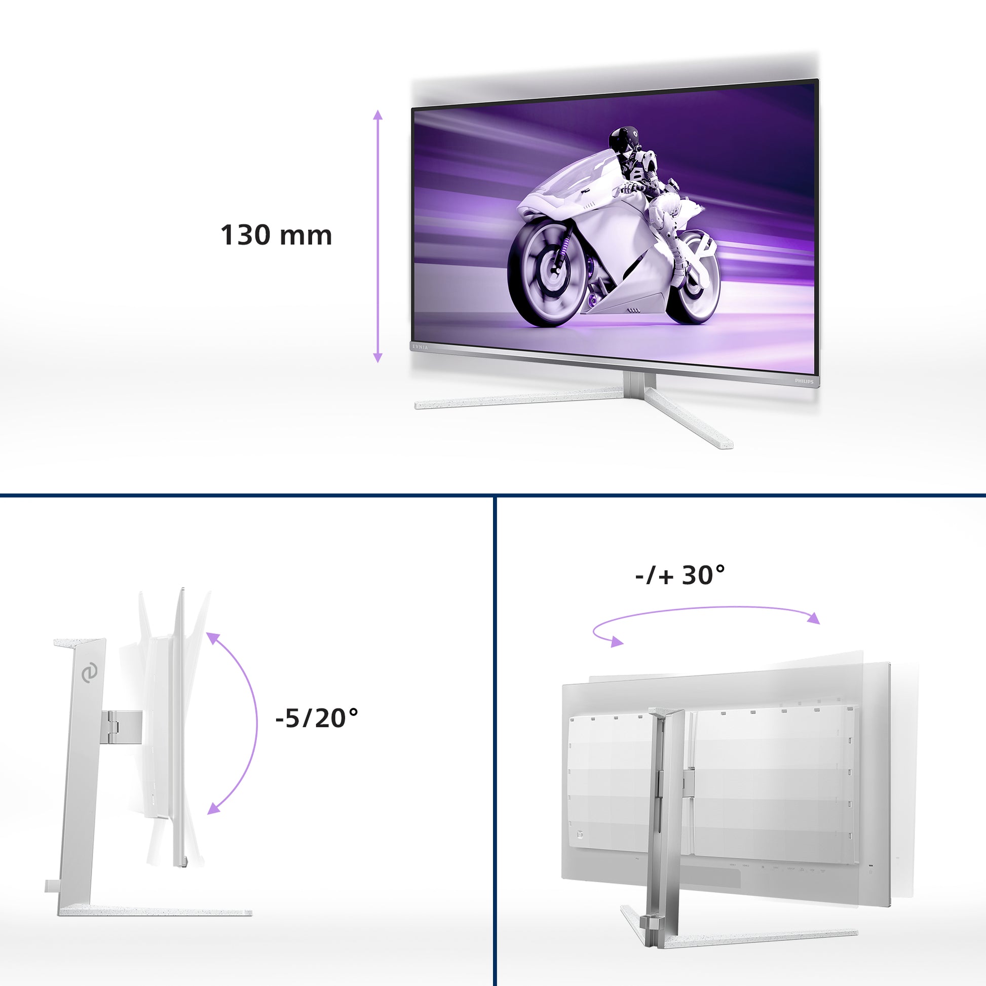 Philips 32M2N8900/00 – Monitor, 31,5", 240 Hz, 1000 cd/m², KVM, Integrierte Lautsprecher, VESA 100 × 100, Weiss