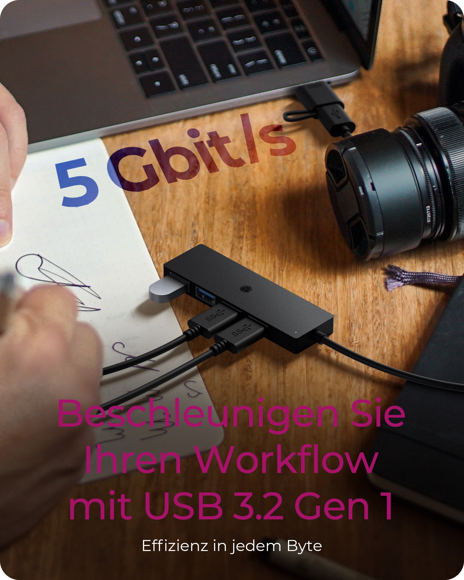 ICY BOX IBHUB1424 USB-Hub – USB-C, 4× USB-A, für Windows/Mac