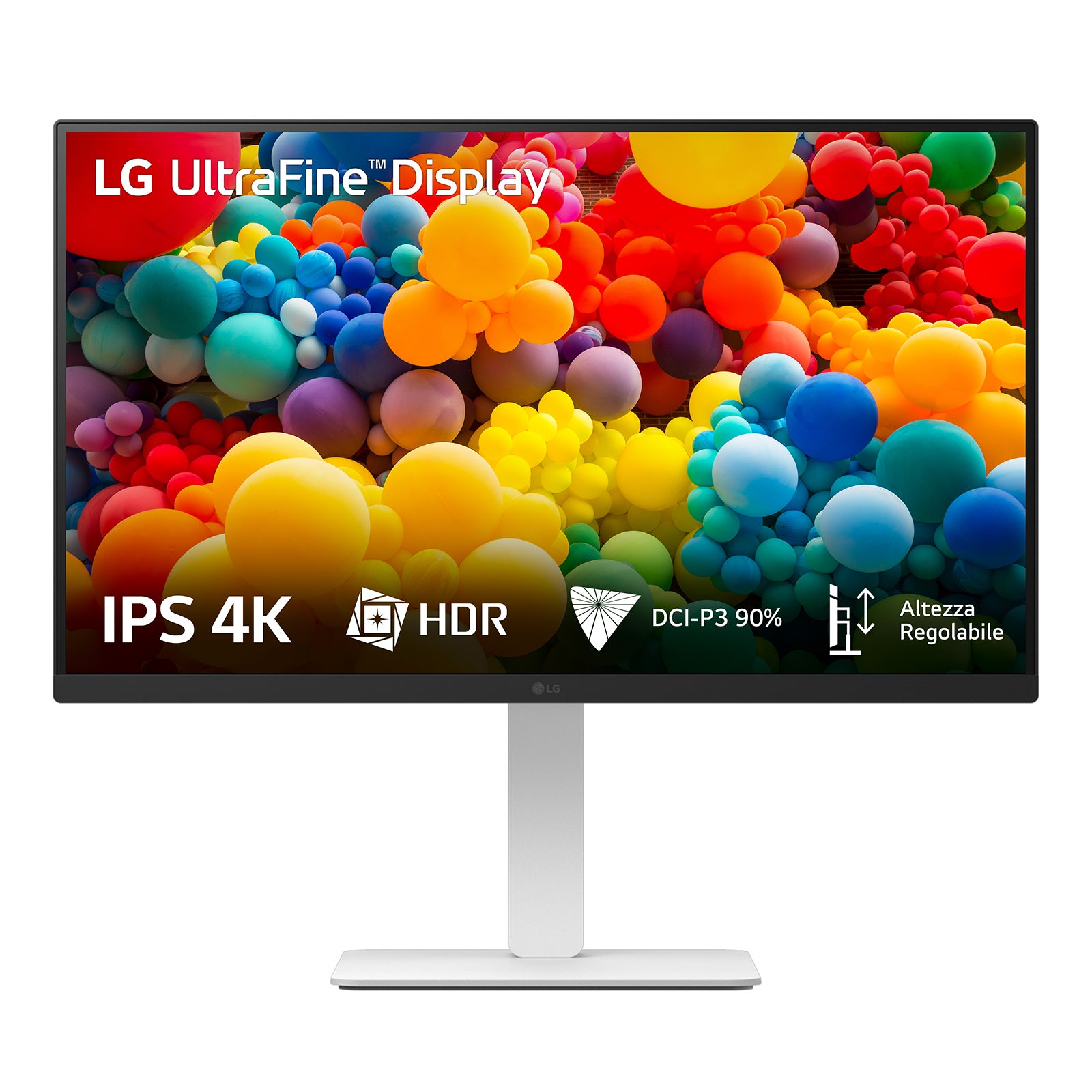 LG 27US550-W – Monitor, 27" 4K UHD (3840 × 2160), IPS, 60 Hz, 300 cd/m², VESA 100 × 100, Weiss