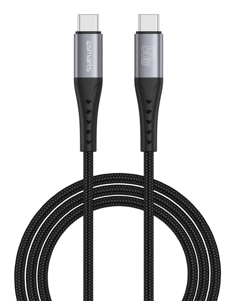 4smarts USB-C auf USB-C Kabel – USB 2.0 – 1,5 m – PD 60 W – Schwarz – für Nintendo Switch und mehr