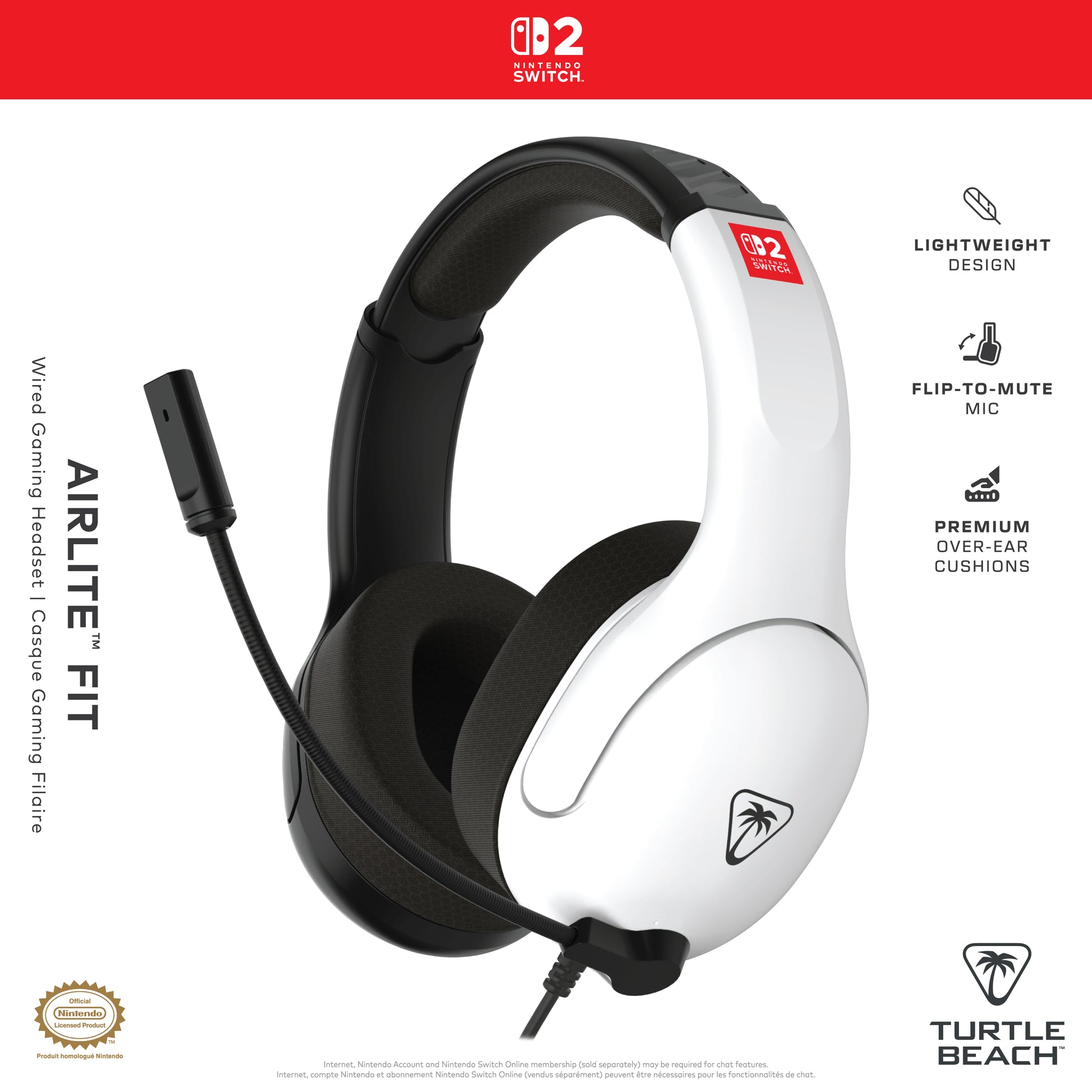 Turtle Beach Airlite Fit TBS-8003 Gaming-Headset – Over-Ear, Stereo, Kabelgebunden, 3,5 mm Klinke