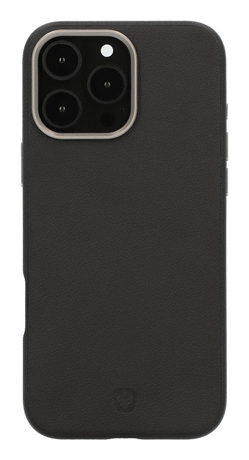 Valenta Backcover Style – für Apple iPhone 16 Pro Max – schwarz – Kunstleder – MagSafe-kompatibel