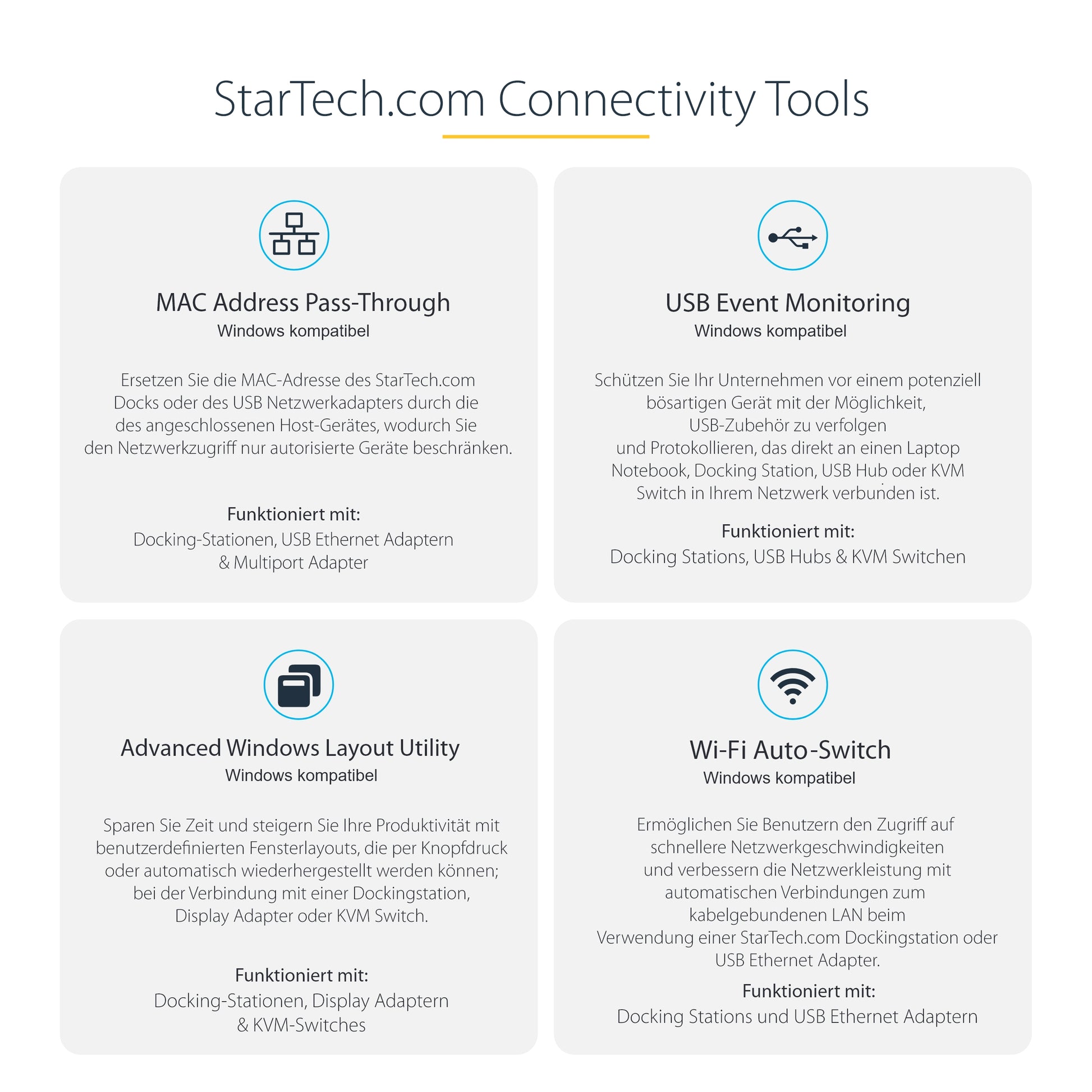 StarTech.com Multiport-Adapter – USB-C, HDMI, 3× USB-A, 100 W PD, GbE, SD/microSD, für Windows/Mac/iPadOS