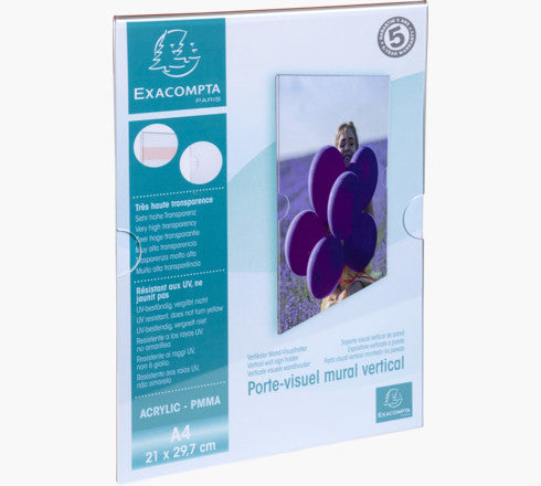 Exacompta Wandsichttasche – für A4 – 1 Fach – Wandmontage (Löcher, Klebestreifen) – transparent