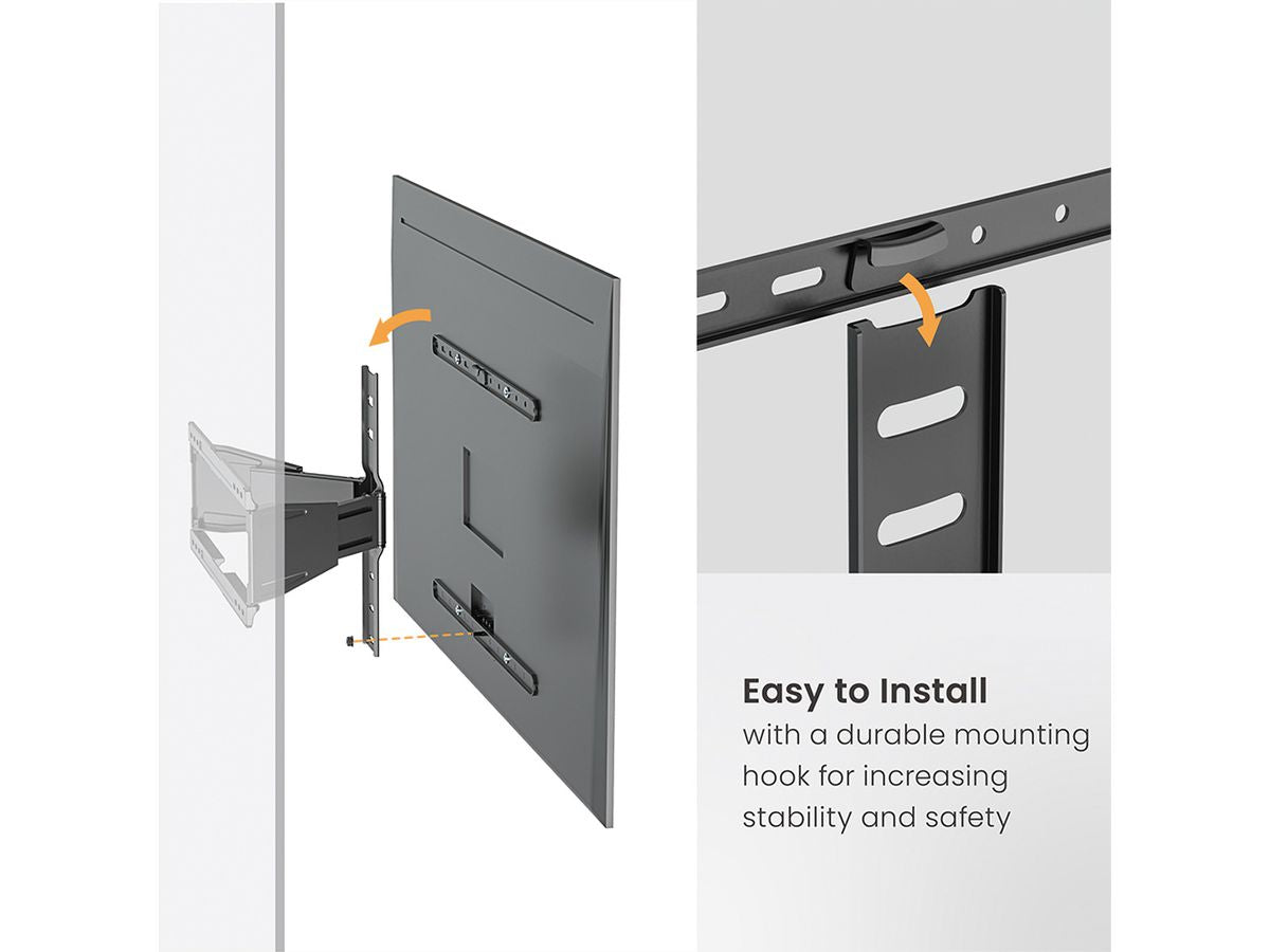VALUE Wandhalterung – Vollbeweglich – 43–90" – VESA 100×200–600×400 – bis 50 kg – Schwarz