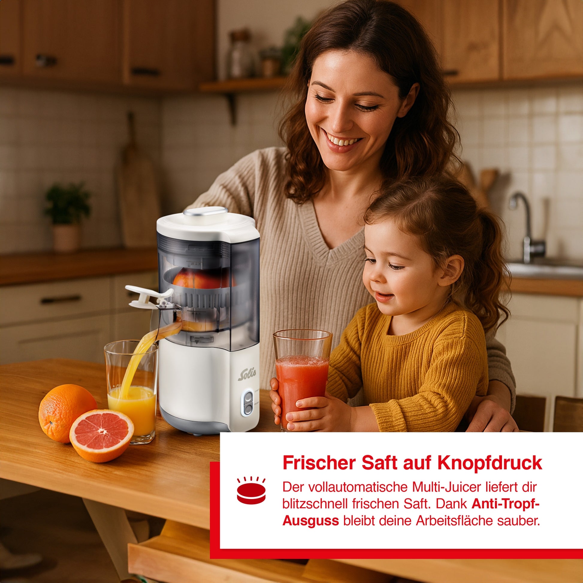 Solis Entsafter Multi JuicerMatic Typ 8455 – 0,3 l Saftbehälter, 100 W, spülmaschinenfest – weiss