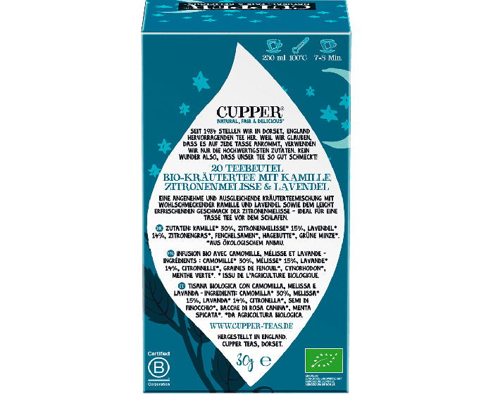 Cupper Tee Cupper – Kräutertee Lavendel – Teebeutel 20 Beutel – Bio